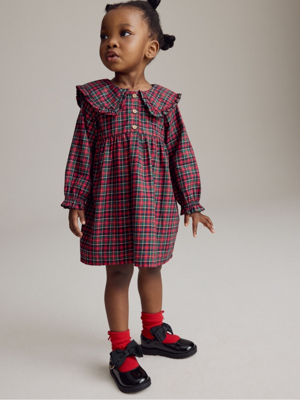 NEW | NEXT | Red Tartan Dress | Holiday | Peter Pan Collar | 3-4 years